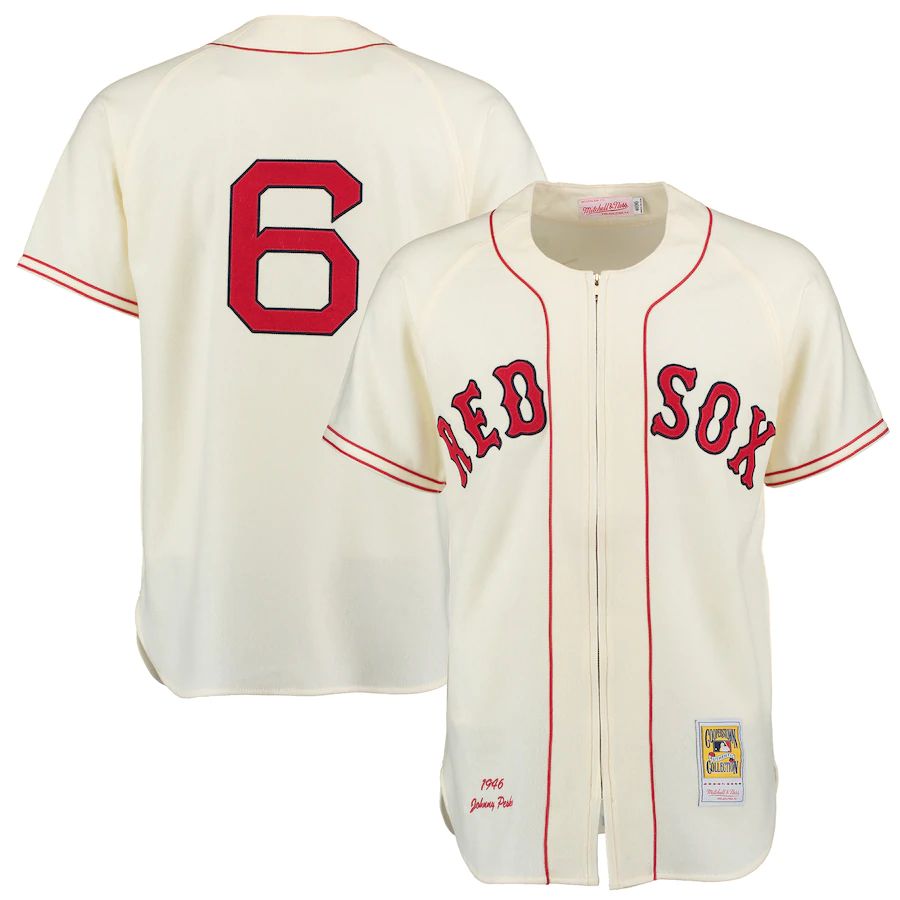 Men's 1946 Johnny Pesky Cream Throwback Jersey