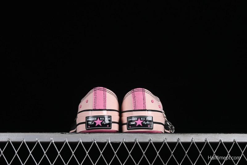 Converse Chuck 70s Low-Top Casual Sneakers with Black-Pink Chain Design - A09542C