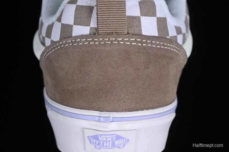 Vans Classics Knu Skool Retro Chunky Sneakers in Light Brown/Lilac Checkerboard - VN0009QC0AK