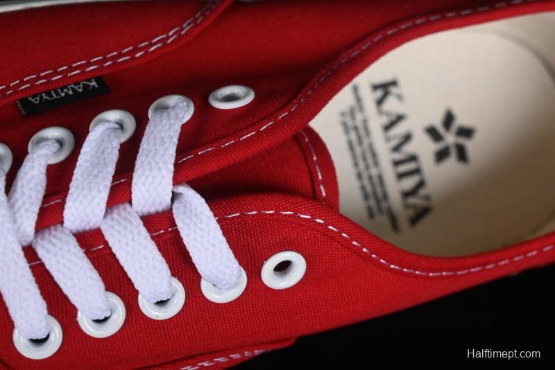 Kamiya x Vulcanize Sneaker 23AW High-End Line Mihara Yasuhiro Dissolution Red Shawn Yue Same Style Painted Letters Low-Top Canvas Shoes