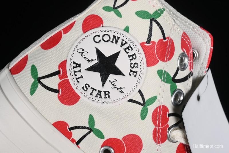 Converse Chuck 1970s Official Cherry Embroidery Platform Vulcanized Canvas Sneakers - A08096C