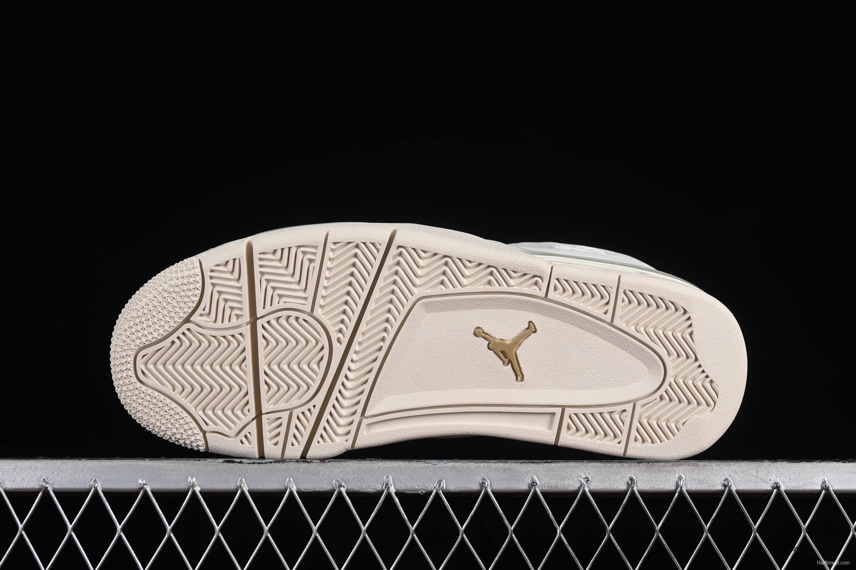 Nike Air Jordan 4 Retro Sneakers with Metallic Gold Accents - AQ9129-170