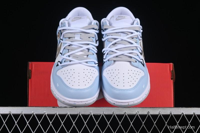 Nike Dunk Pure "Platinum" SB Low-Top Casual Sneakers with Dual Laces and Bear-Inspired Design - DV0831-101