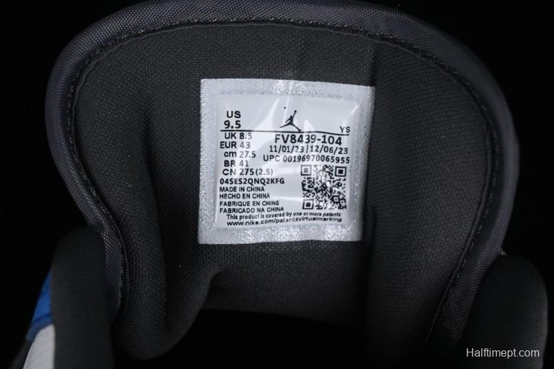 Nike Air Jordan 1 Low Flight Vintage Retro Sneakers in White and Blue - FV8439-104