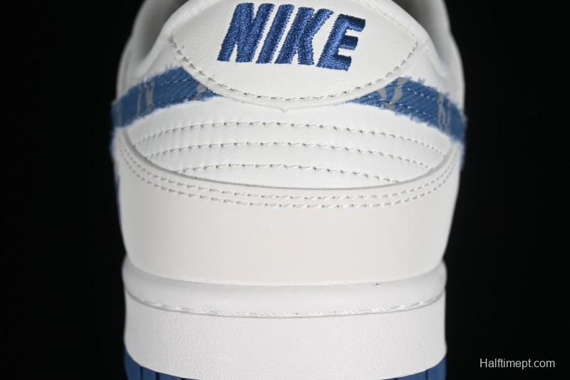 Nike SB Dunk Low MLB Collaboration - Blue Denim Anniversary Custom Low-Top Casual Sneakers - DQ1098-348