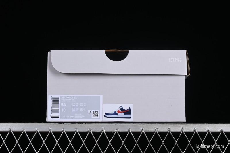 Nike Air Force 1 '07 Low White Blue Red Casual Shoes - CZ9164-100