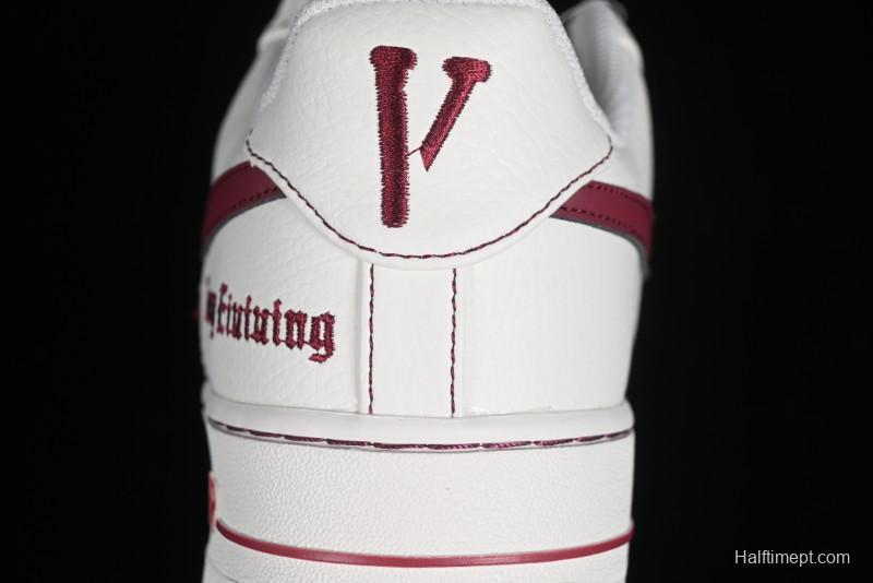 Nike Vlone x Air Force 1 '07 Low Collaboration Wine Red Casual Sneakers - AA5360-010