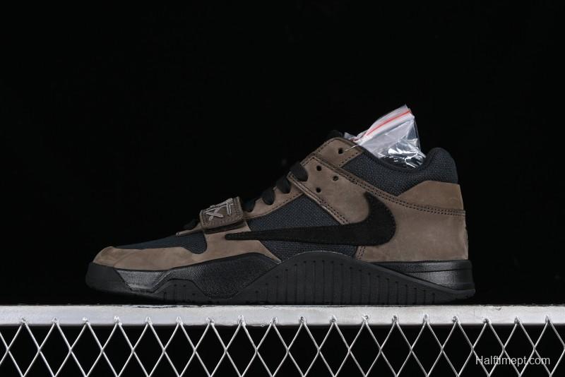 Nike Travis Scott x Jordan Cut The Check AJ1 Basketball Shoes with Velcro Design - FZ8117-200