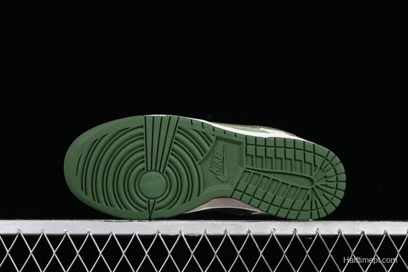Nike SB Dunk Low Stussy Collaboration - Green Floral Anniversary Custom Low-Top Casual Skate Shoes - CF3688-008