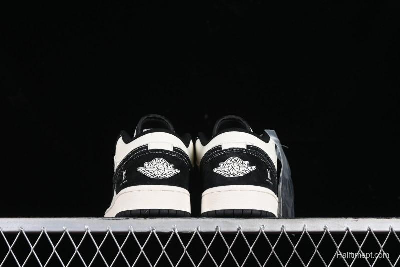 Nike Air Jordan 1 Low LV Collaboration - Black Warrior Custom High-End Basketball Shoes - SJ9950-007