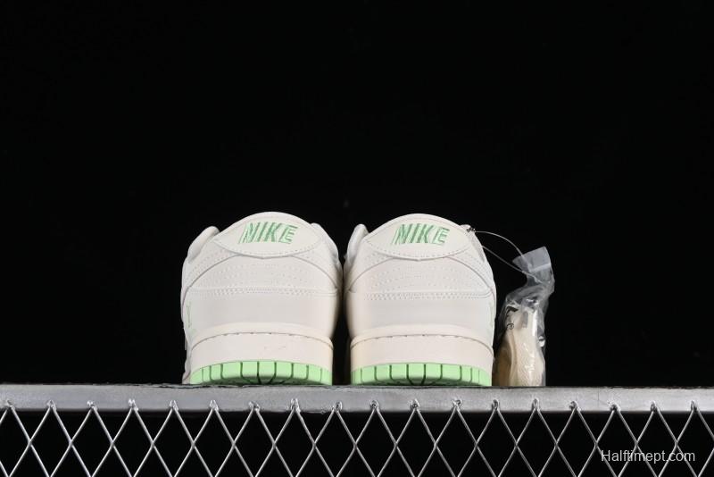 Nike SB Dunk Low LV Collaboration - Double Swoosh Fluorescent Green Anniversary High-End Custom Low-Top Casual Skate Shoes - XX2025-321