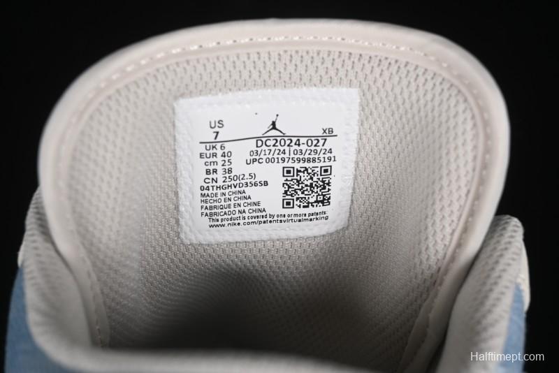 Nike Air Jordan 1 Low MLB Collaboration Retro Blue Denim Custom Basketball Shoes - DC2024-027