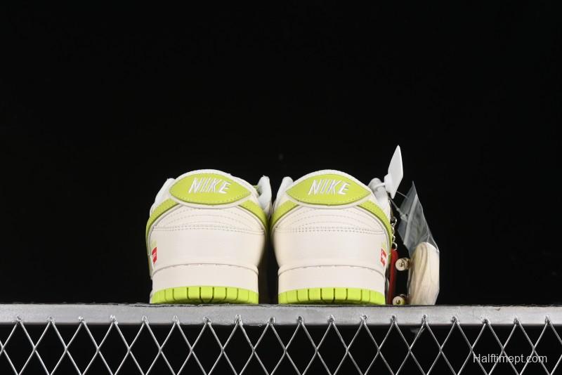 Nike SB Dunk Low Supreme Stone Island Collaboration - Fluorescent Beige Anniversary High-End Custom Low-Top Casual Skate Shoes - BB9866-005
