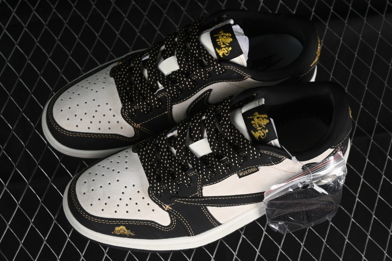 Nike Travis Scott x Fragment Design x Air Jordan 1 Low OG SP AJ1 Black Wukong Collaboration - CH6336-012