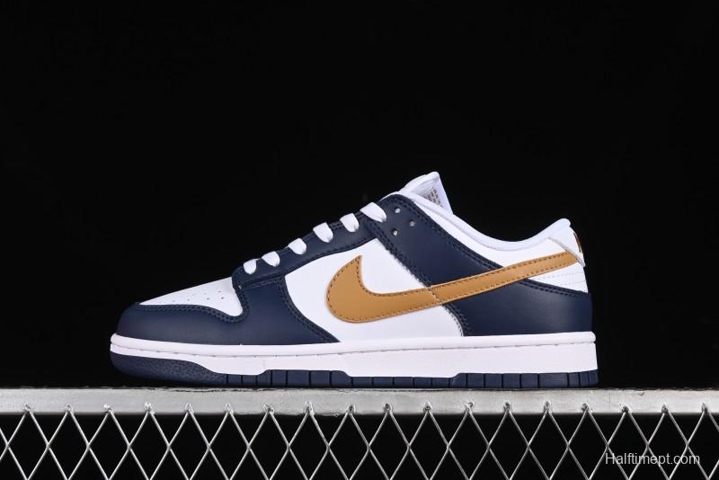 Nike Dunk Low SB Skateboarding Shoes in Black/White/Gold Colorway - FB9109-111