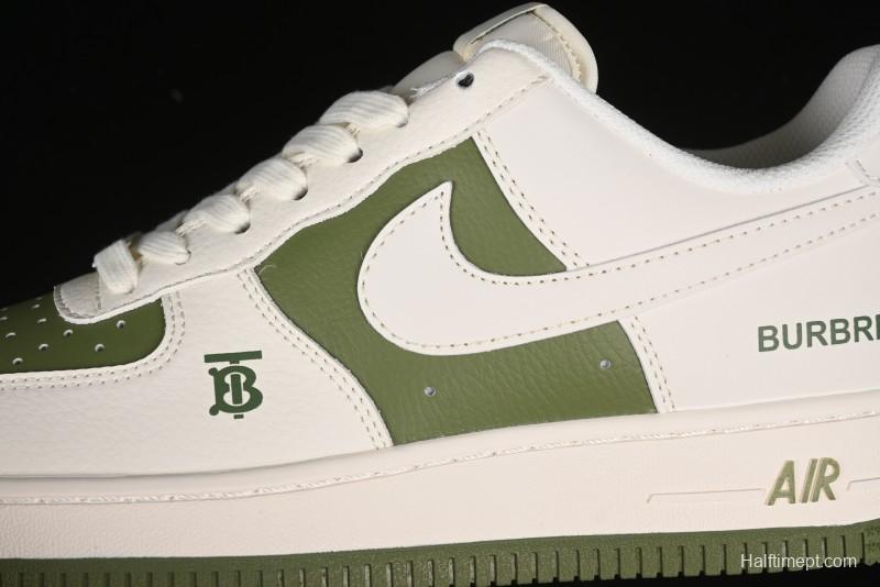 Nike Air Force 1 '07 Low Burberry Collaboration - Off White Mint Green Low Top Casual Sneakers - BB8588-221
