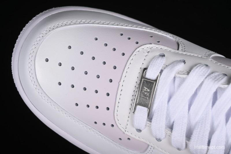 Nike Air Force 1 '07 Low Casual Sneakers with Anime-inspired White Pink Purple Spray Paint Design - CW2288-111