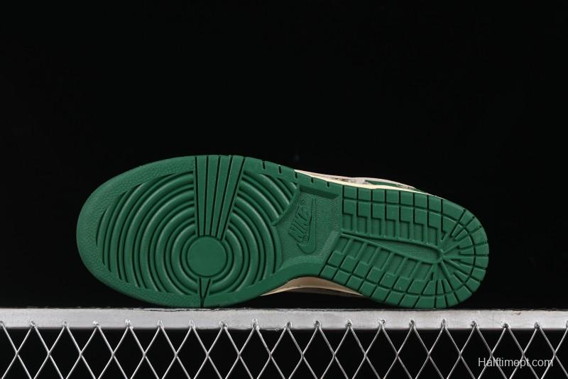 Nike SB Dunk Low Edison Chen Collaboration - Beige Brown Green Knit Anniversary High-End Custom Low-Top Casual Skate Shoes - XB3802-355