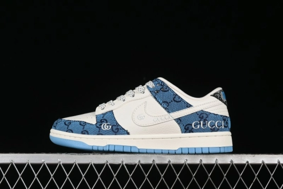 Nike SB Dunk Low Gucci Collaboration - Royal Blue Anniversary High-End Custom Low-Top Casual Sneakers CF3688-002
