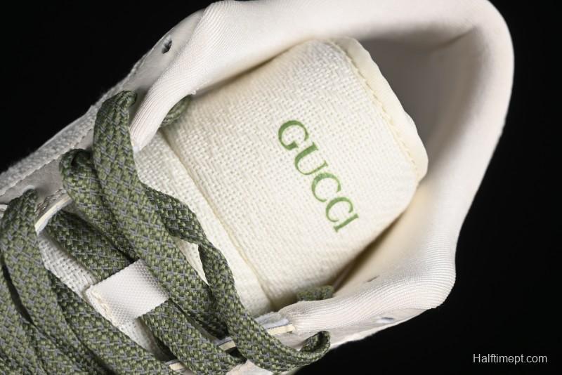 Nike Air Jordan 1 Low AJ1 Gucci Collaboration - Beige Green Knit High-End Custom Retro Basketball Shoes - DM5688-103