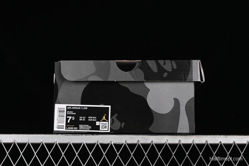 Nike Air Jordan 1 Low AJ1 Bape Collaboration - Pig Eight Patchwork Custom High-End Low-Top Basketball Shoes - LJ6688-002