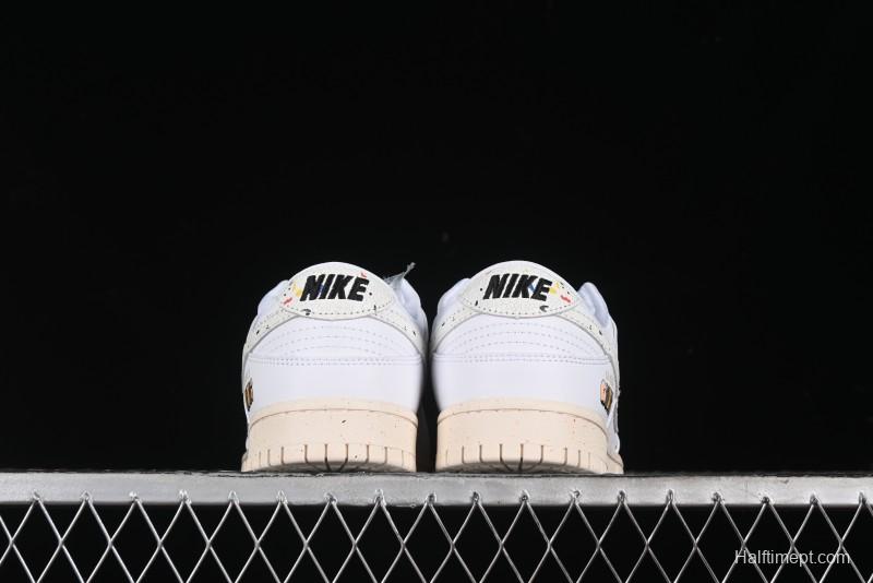 Nike SB Dunk Low Gucci Collaboration - Ink Splatter White Swoosh Anniversary Custom Low-Top Casual Sneakers - FC2025-305