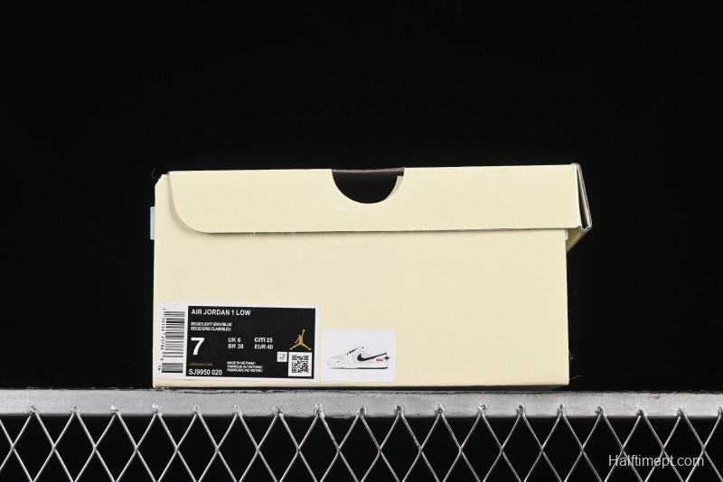 Nike Air Jordan 1 Low Supreme Collaboration - Deep Blue Two-Tone Sole Retro Basketball Shoes - SJ9950-020