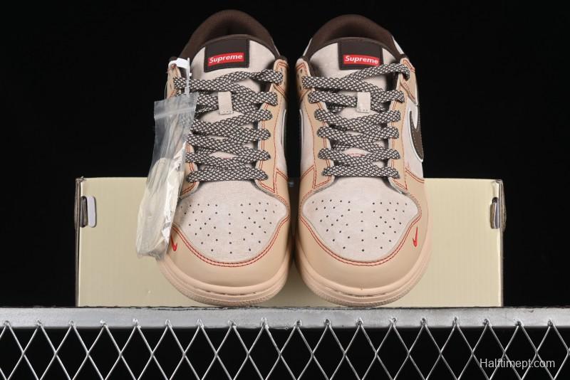 Nike SB Dunk Low SUP Collaboration - Distressed Black Swoosh Anniversary Custom Low-Top Skate Shoes - MM1089-021