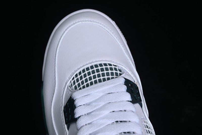 Nike Air Jordan 4 Retro Sneakers in White, Oxidized Green and Neutral Grey - AQ8138-103