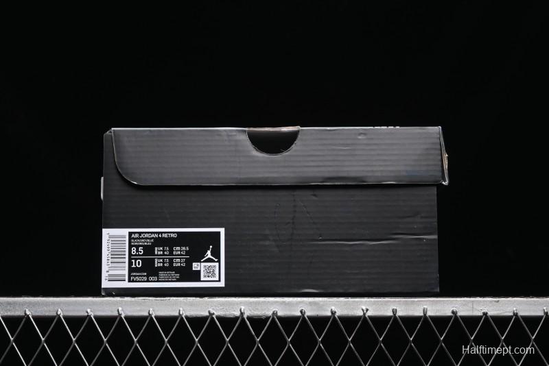 Nike Air Jordan 4 Retro Sneakers in Black, Blue and Neutral Grey - FV5029-003