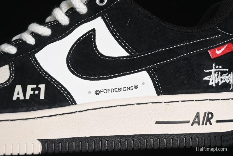 Nike Air Force 1 '07 Low Stussy Collaboration - Black/Red Label Low-Top Casual Sneakers - SJ6698-008
