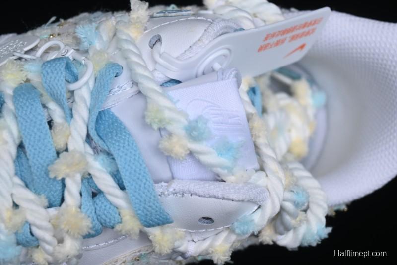 Nike Air Force 1 '07 Low Casual Sneakers with Valentines Day Theme and Blue Bow Detail - CH9999-223