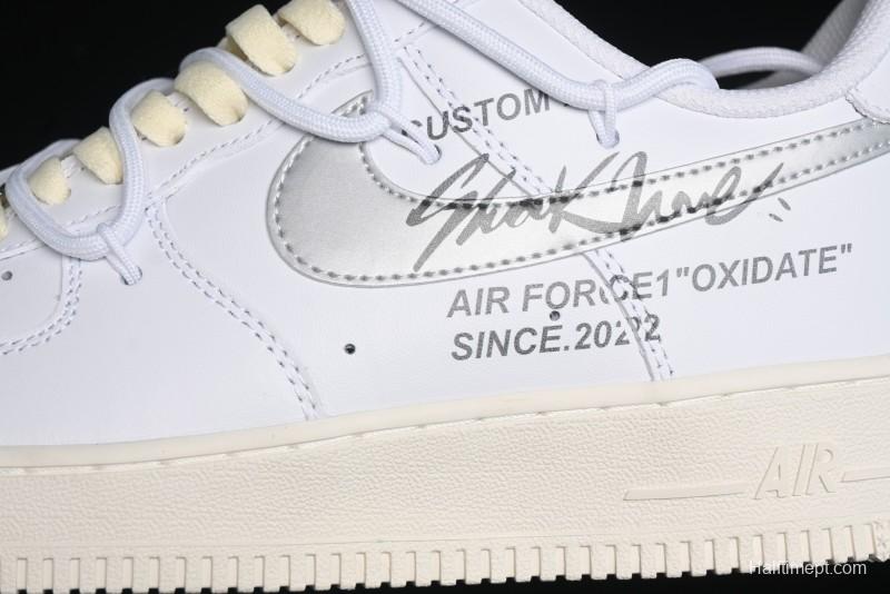 Nike Air Force 1 '07 Low Silver Hook Off-White Style Casual Sneakers - ZH0316-049