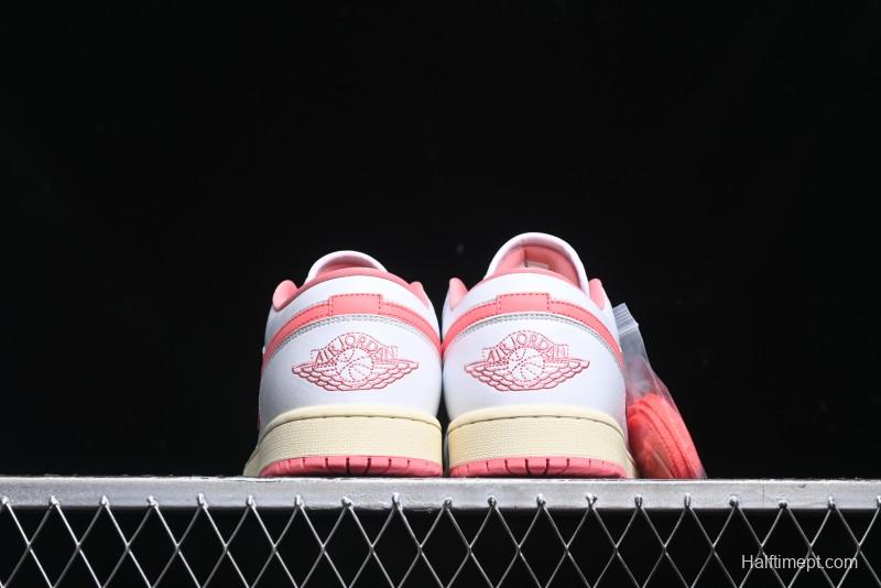 Nike Air Jordan 1 Low AJ1 White Pink Low-Top Casual Sneakers - DC0774-109