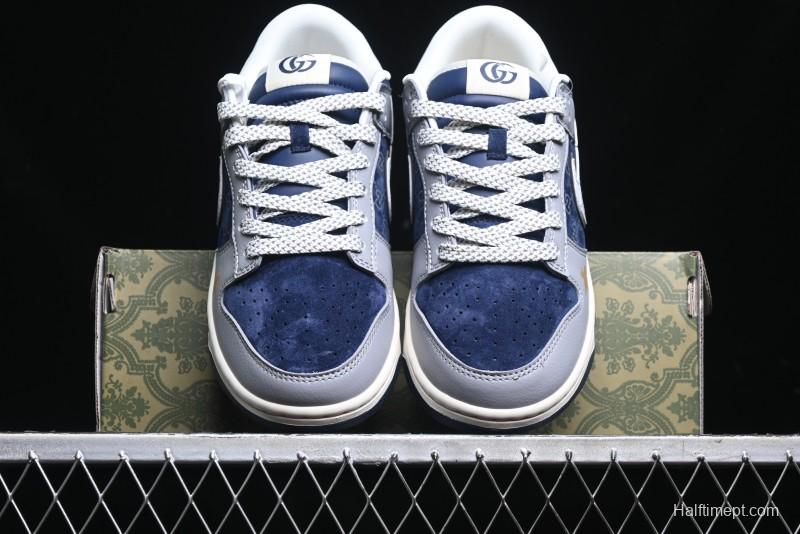 Nike SB Dunk Low Gucci Collaboration - Small Bee Pattern White Swoosh Anniversary High-End Custom Low-Top Casual Sneakers - FC1688-195
