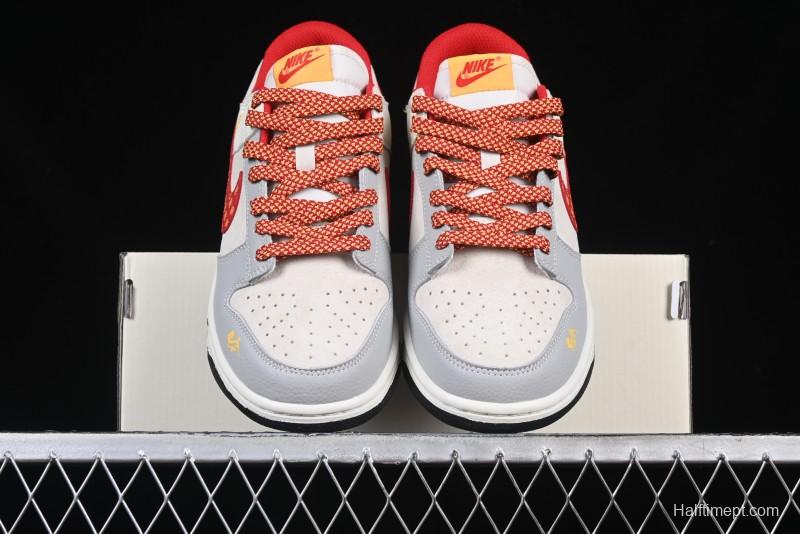 Nike SB Dunk Low Year of the Snake Series Monogram Red Swoosh Anniversary Custom Low-Top Casual Skate Shoes - DJ2024-081