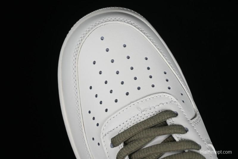 Nike Air Force 1 '07 Low Casual Sneakers in White Green Colorway - CQ5059-110