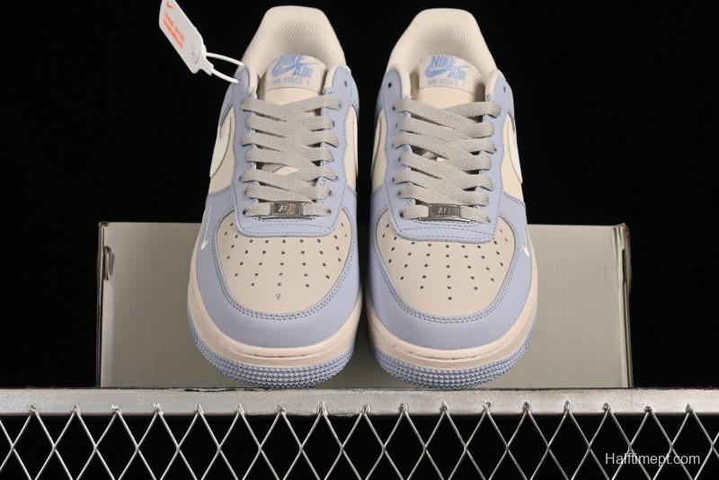 Nike Air Force 1 '07 Low Casual Sneakers in Ancient Blue with Full-Length Honeycomb Air Cushion - DB3301-199