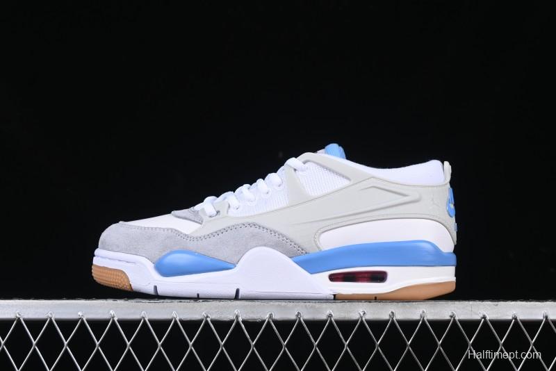 Nike Air Jordan 4 Remastered Retro Sneakers in White Blue - FQ7939-104