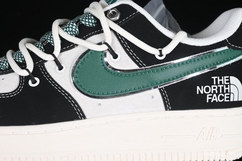 Nike Air Force 1 '07 Low The North Face Collaboration Black Green Lace-Up Low-Top Casual Sneakers - SJ1198-110