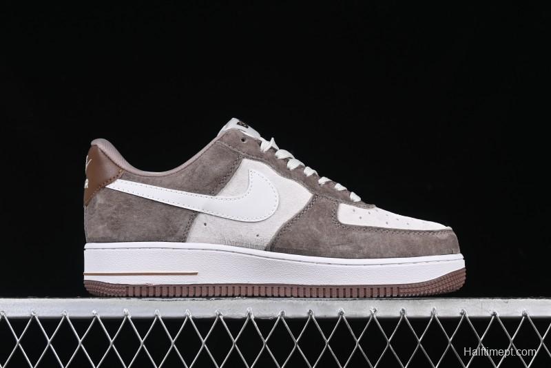 Nike Air Force 1 '07 Low Bape Collaboration Brown White Swoosh Low-Top Casual Sneakers - KK1988-035