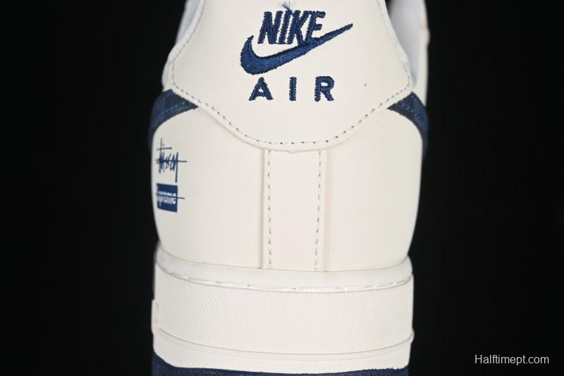 Nike Air Force 1 '07 Low Stussy Supreme Collaboration Checkerboard Beige Low-Top Casual Sneakers - DF0188-037