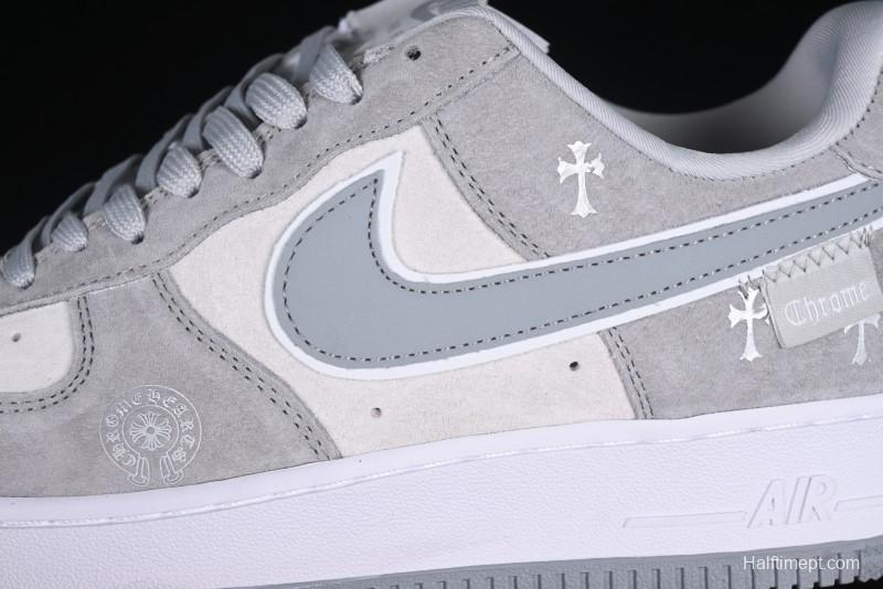 Nike Air Force 1 '07 Low Chrome Hearts Collaboration Silver Grey Low-Top Casual Sneakers - FZ0188-032