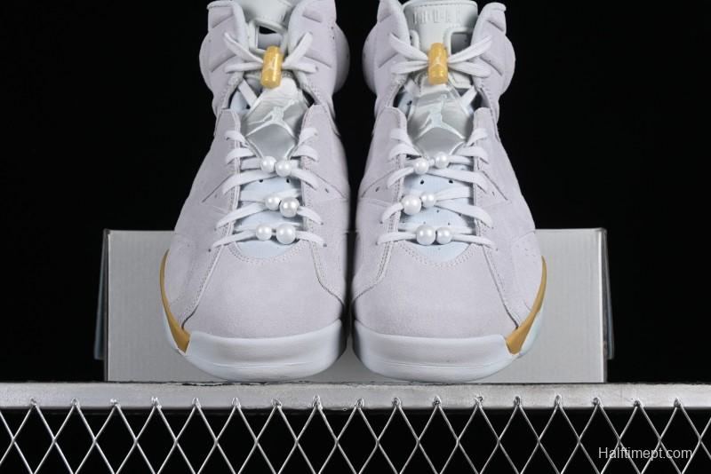 Nike Air Jordan 6 Retro Paris Olympics Sneakers with Metallic Gold Accents - DQ4914-074