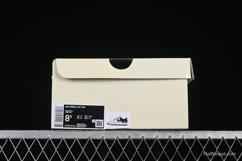 Nike Air Force 1 '07 Low Stone Island x Supreme Collaboration Beige Black Patchwork Low-Top Casual Sneakers - HH7518-042