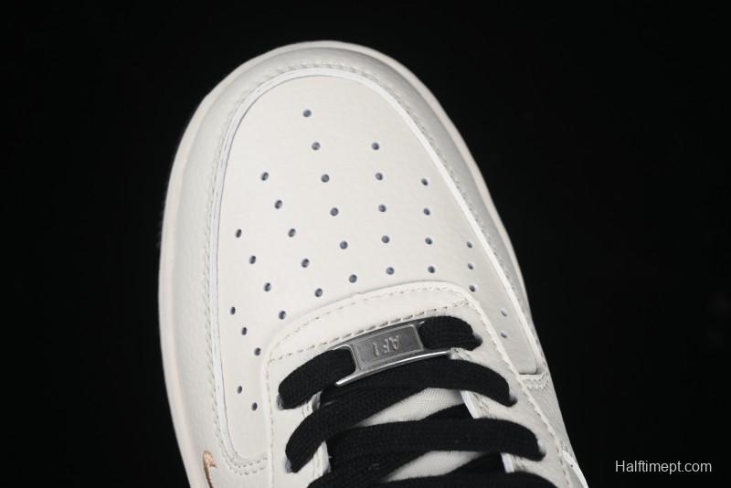 Nike Air Force 1 '07 Low Stussy Collaboration Rose Gold Embroidery Low-Top Casual Sneakers - XZ6188-720