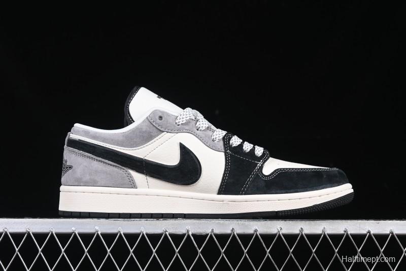 Nike Air Jordan 1 Low AJ1 The North Face Collaboration - Grey Black Toe Retro Basketball Shoes - XX3318-512