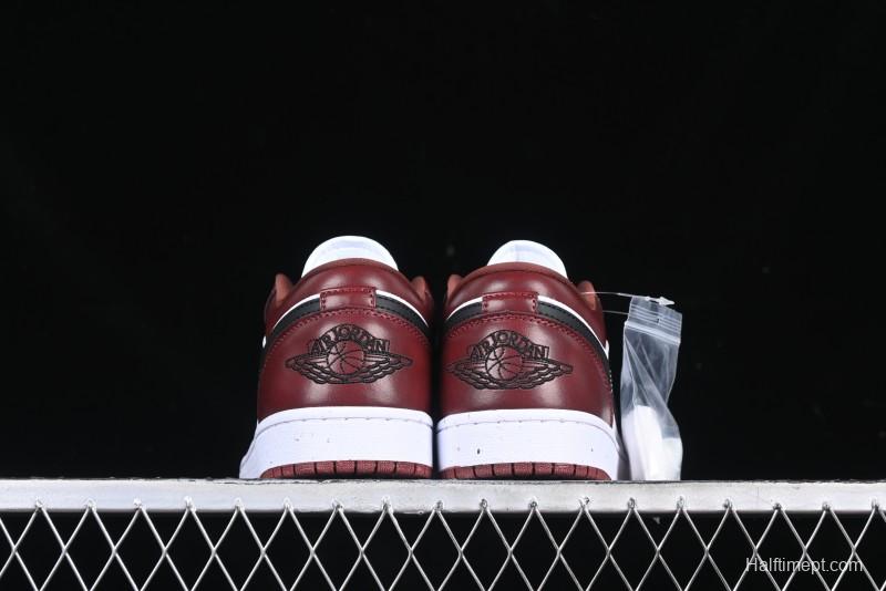 Nike Air Jordan 1 Low AJ1 Retro Lifestyle Sneakers in White and University Red - HF3148-102