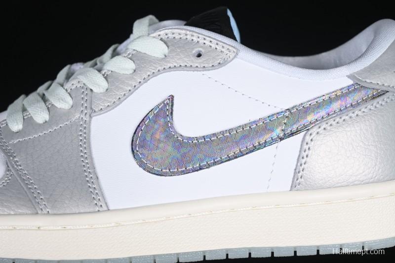Nike Air Jordan 1 Low OG Retro Basketball Shoes Snake Year Limited Edition Silver Snake - HF3144-100
