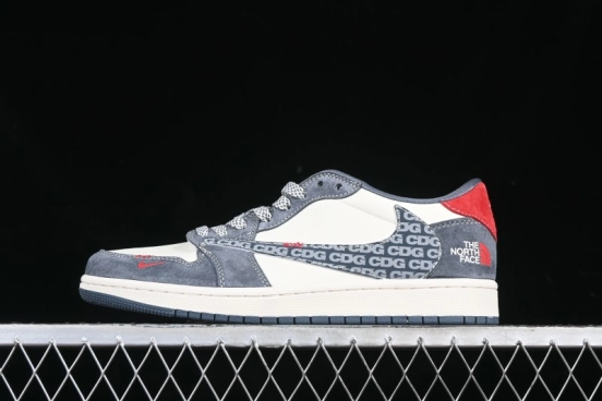 Nike Travis Scott x Fragment Design x Air Jordan 1 Low OG SP AJ1 CDG White Grey Low Top Casual Sneakers - DM9288-005